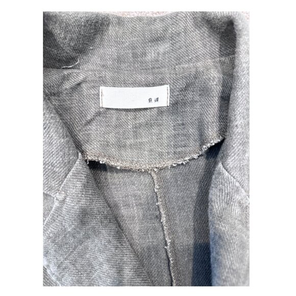 Grey Linen Trench Blazer - Picture 7 of 7